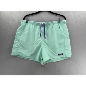 Patagonia Baggies Shorts Womens L Teal Elastic Waist Outdoors Water Sports NWT